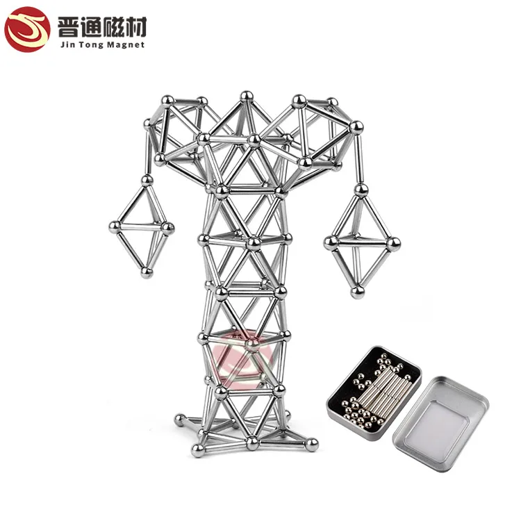 Intelligence DIY Magnetic Building Game Toys Magnetic Rods Magnet Sticks And Balls
