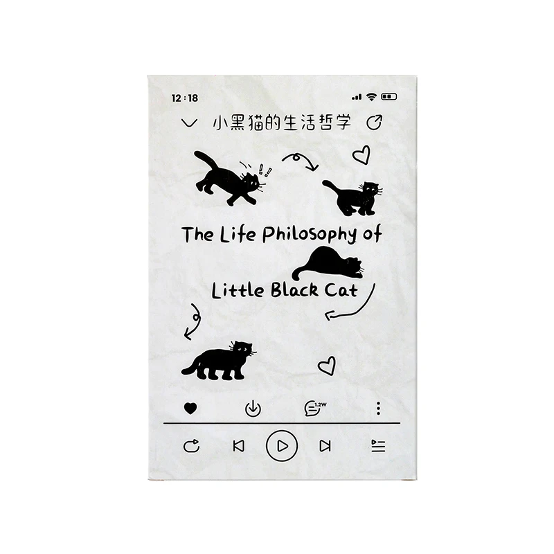 Mr. Paper 1 Design 30 Pcs/Box Postcard Cute Black Cat Cartoon Animal Decoration Postcard for Kid DIY Decoration