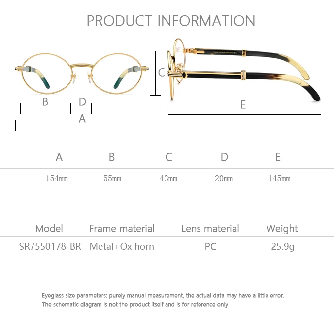Factory Direct Selling Newest High Quality Fashion Natural Ox Horn Glasses Designer Custom Women Men Optical Frames