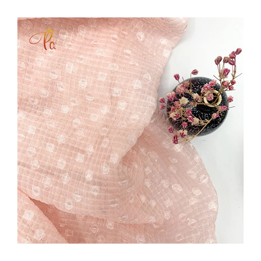 Fashion New Thin Breathable Pleated Seersucker Chiffon Fabric For Ladies Dresses