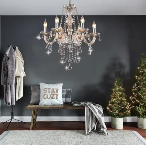 The best-selling modern decoration luxurious and atmospheric creative candle design crystal chandelier French romantic style