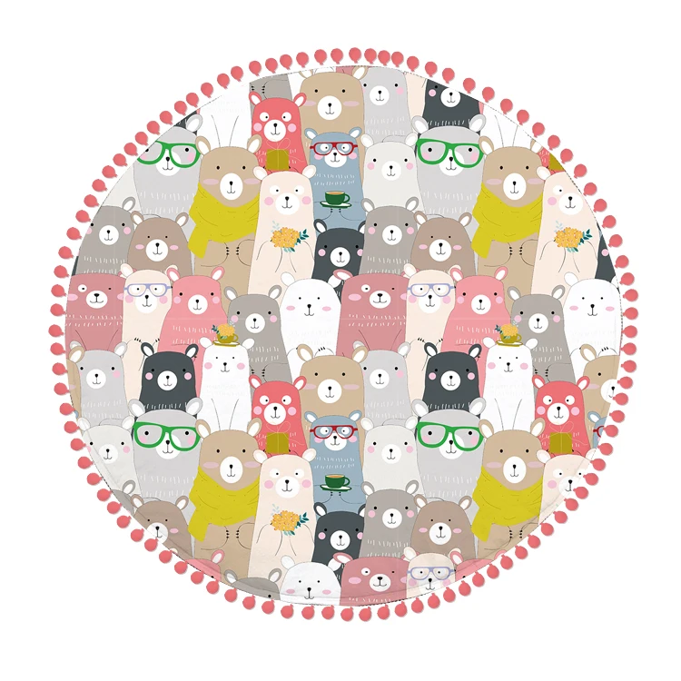 100% Organic Cotton Large Activity With Filling Rug Baby Kids Toddler Tummy Time Play Mat Blanket