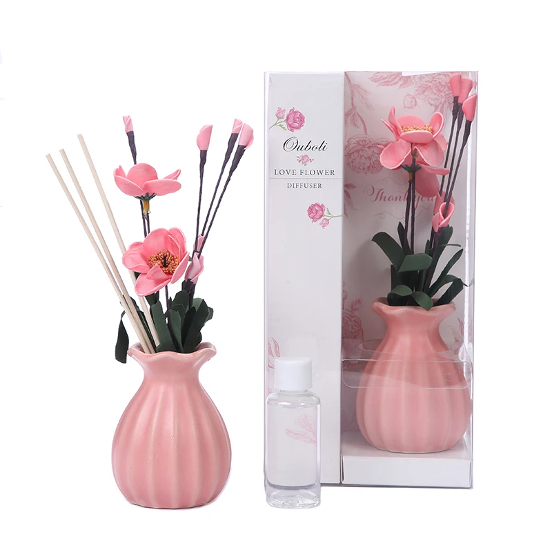Unique round air freshener ceramic reed diffuser sticks literary oil reed diffuser fashion oil reed diffusers sets ODM
