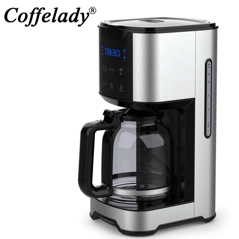 drip coffee maker with digital timer Deconique 12 Cup Coffee Maker Stainless Steel Programmable Timer wifi
