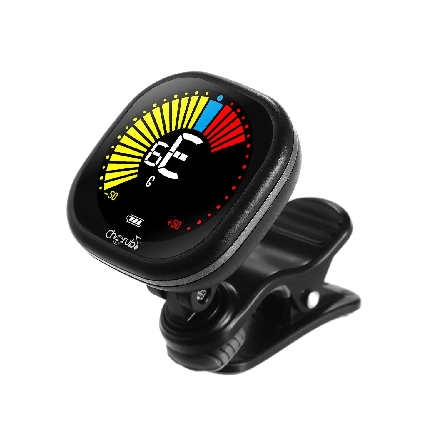 Cherub WST-670 Rechargeable Clip-on Guitar Tuner with LCD Color Display
