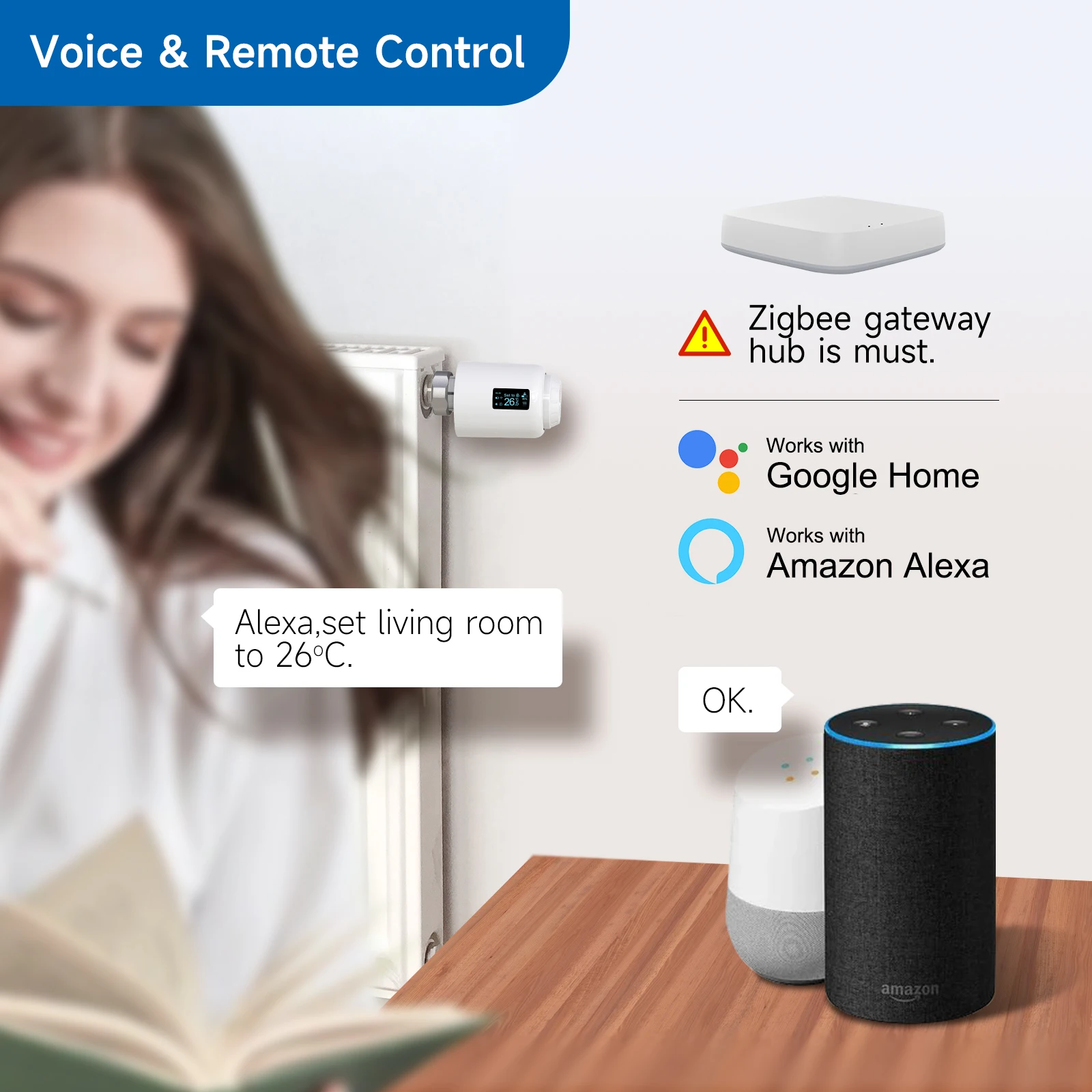 Beok ZigBee Tuya Smart Thermostatic Radiator Actuator Valve Programmable TRV Thermostat