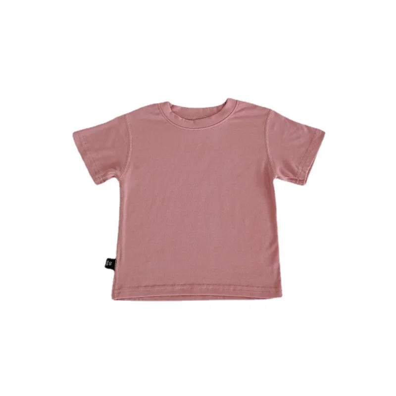 Hot Sell Baby Cotton Clothing Top Custom Colors Summer Short Sleeve 100% Cotton Kids T Shirts