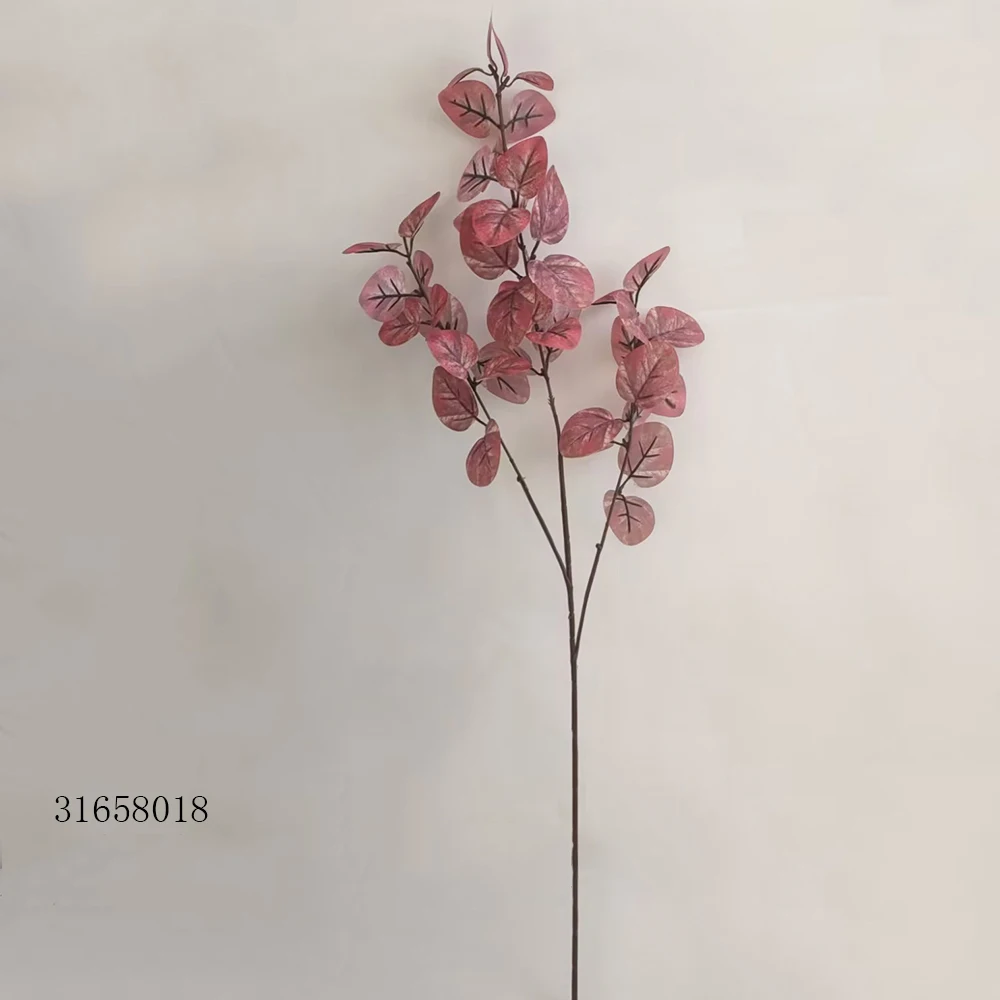 Factory Popular Selling 3D Digital Printing Artificial Fabric Eucalyptus Branch for Wedding Party Indoor Outdoor Home Decoration