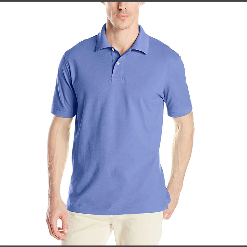 Custom Logo Embroidered Plain Solid Cotton Uniform Polo Shirt For Men