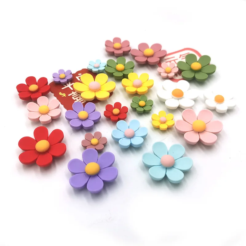 Six petal flower magnetic refrigerator magnet flower Whiteboard refrigerator magnet Creative resin crafts home decoration
