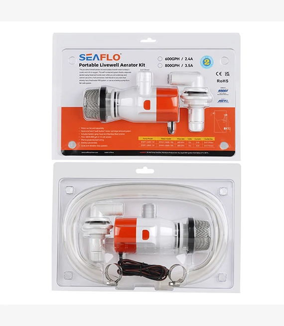 SEA FLO 12 Volt Dc Micro Livewell Aerator Kit Entirely submersible Quiet operation Water Pump