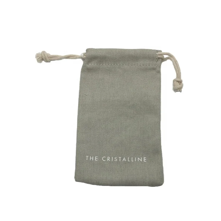Quality 100% Cotton Drawstring Pouch Gray Canvas Christmas Santa Sacks Bas Wholesale