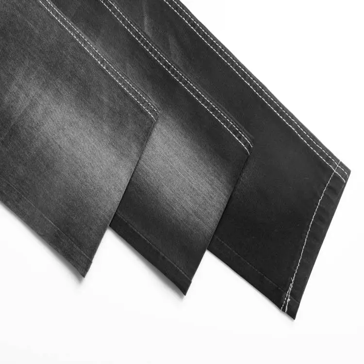 Cheap price 7oz 180cm polyester rayon spandex 4 way stretch denim fabric for jeans rijido