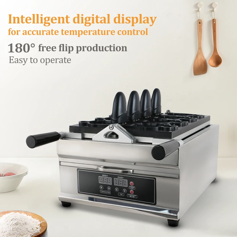 Digital Control Taiyaki Waffle Maker Manjoo Cake Automatic Magikarp Open Mouth Taiyaki Maker Machine with handle
