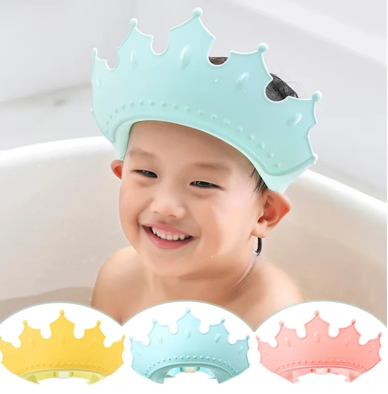 Adjustable Baby Shower Hat Crab Shape Wash Hair Shield Shampoo Hat for Baby Bath Ear Protection Safe Children Shower Head Cover