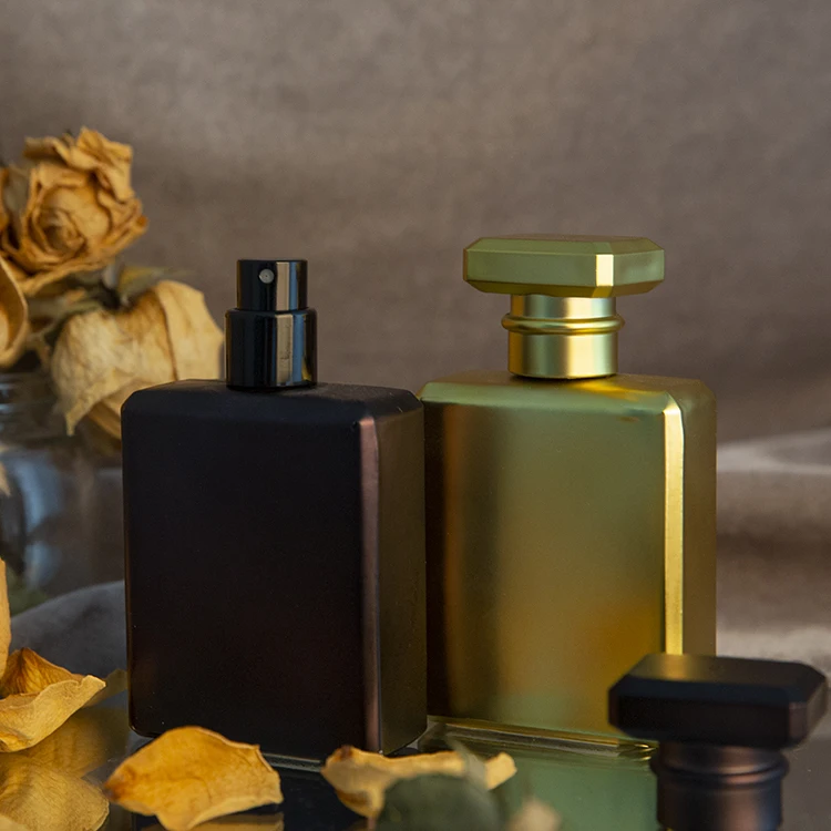 
Square Metal Perfume Bottle 50 ml Glass Spray Luxury Perfume Glass Bottle Spray with Pump 100ml 