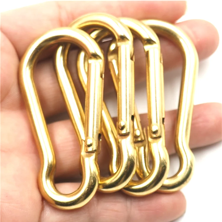 Outdoor sports equipment heavy duty high strength gourd hook carabiner karabiner carry buckle solid brass climbing snap hook