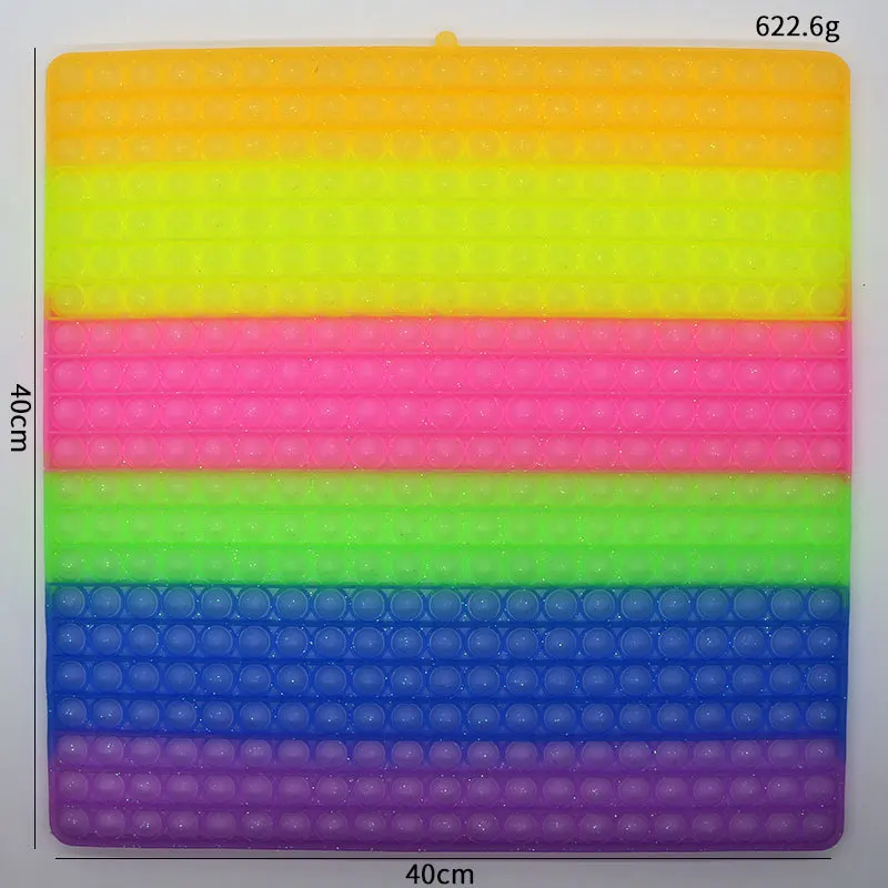 40cm Rainbow Jumbo Pop Bubble, 400 Bubbles Big Size Push Bubble Sensory Super Big Extra Large Giant Mega Pop Push Fidget Toy