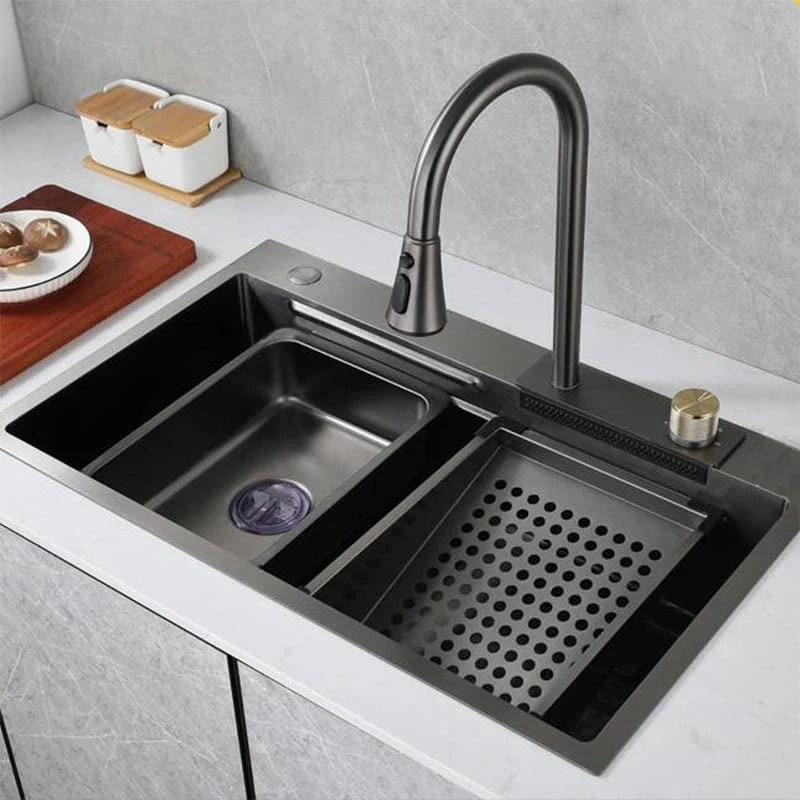 Pull Down Sprayer Waterfall Kitchen Sink Faucets