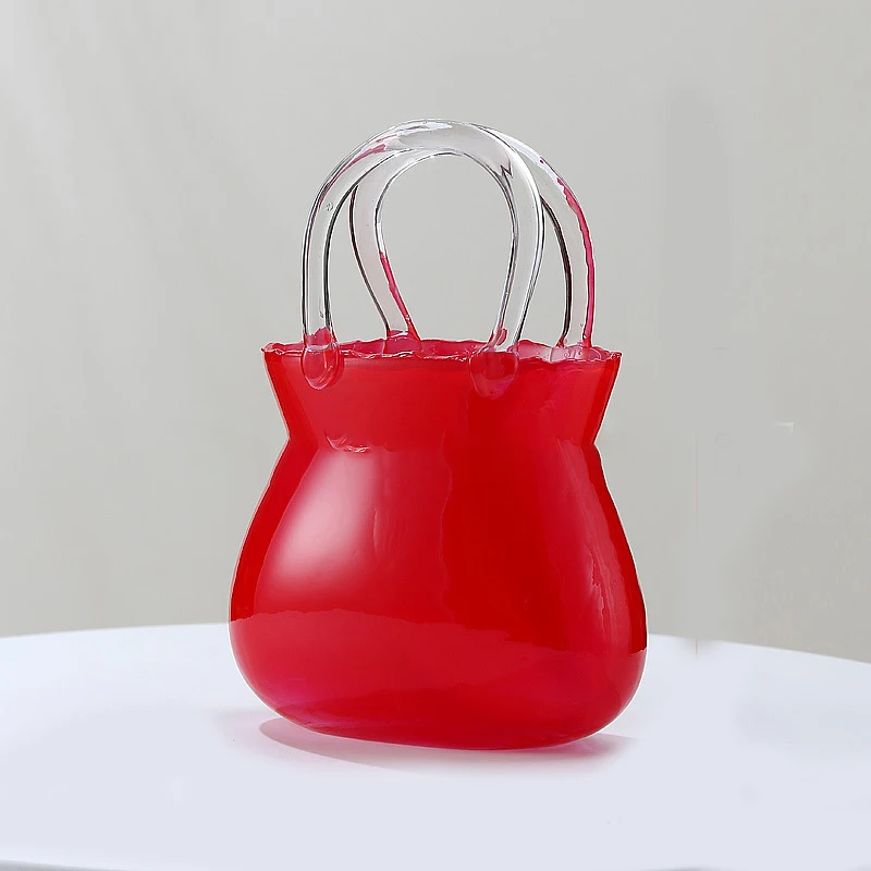 Nordic Style Glass Vase Home Decoration Transparent Aqua Creative Bubble Shopping Basket Bag Dining Table Hydroponic Vase
