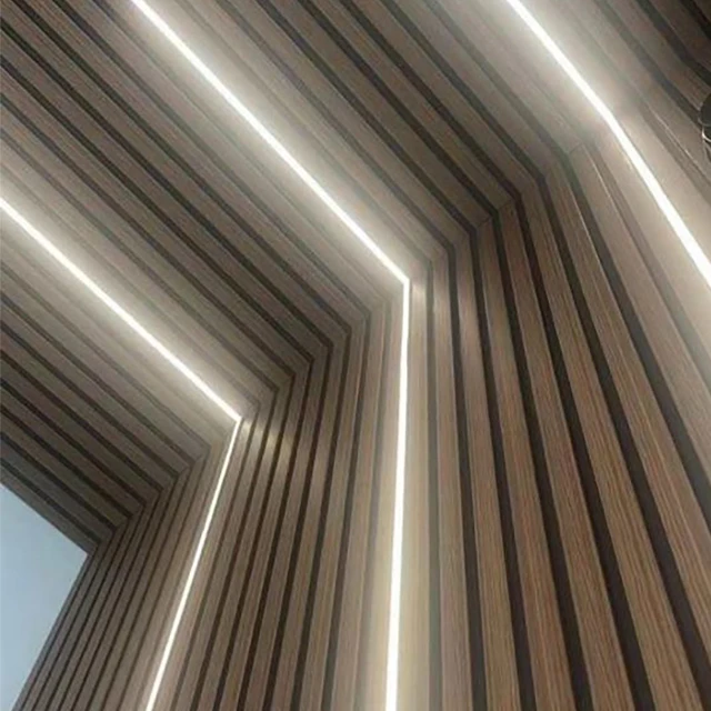 KASARO Factory Direct Price Mdf Wall Panels And Boards Pet Felt Acoustic Panel With Led Light Wooden Slat Wall Panels