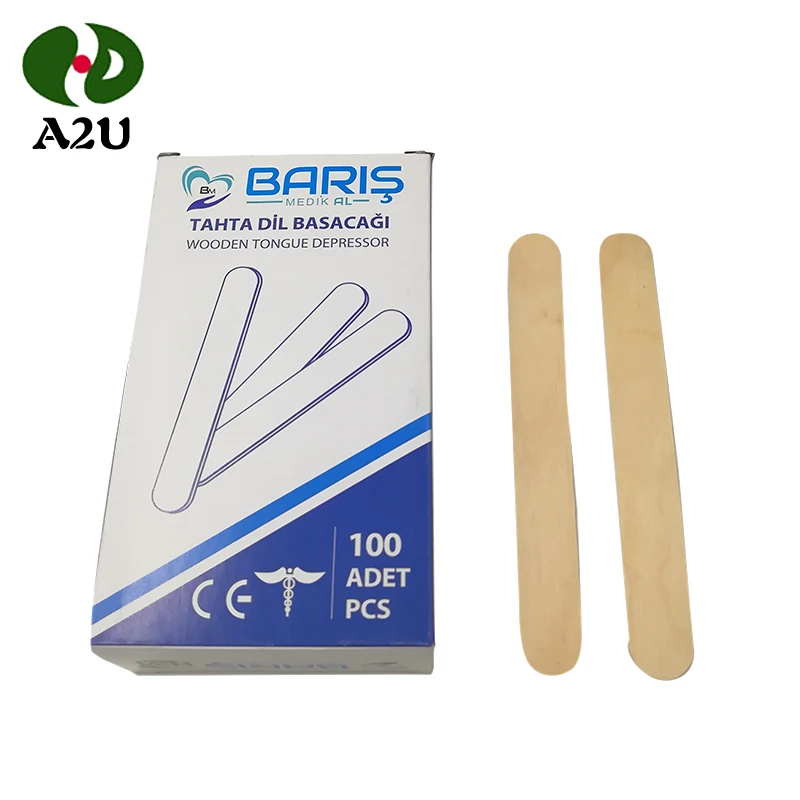 140mm High Quality Adult Non-sterilized Wooden Tongue Depressor Dental Use On Sale