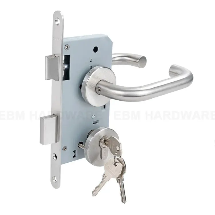 Low price Fire Rated Commercial Mortise sash lockset stainless Steel tubular knob single deadbolt combination door lock