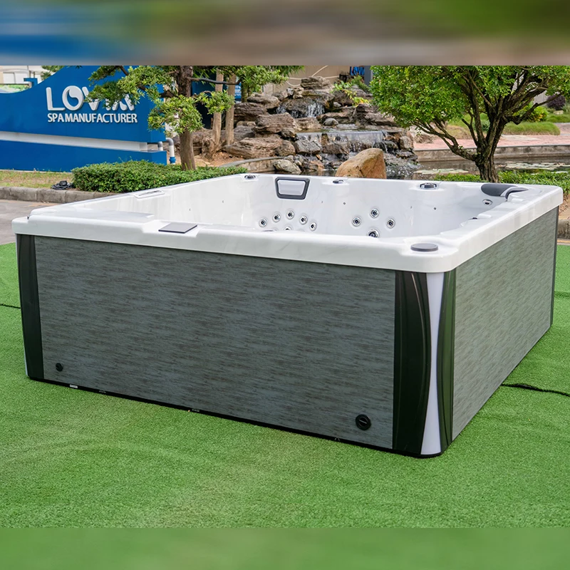 Big size luxury Hot sale 6 person Outdoor hot tub Air Jetted Massage bathtub Deep Soaking Spa Tub for garden