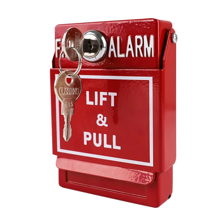 Metal Construction Manual Call Point with Key fire alarm system accessory Fire Alarm Pull Station with good quality