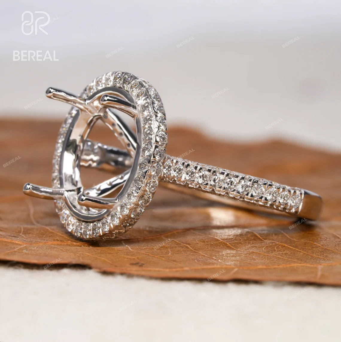 Wholesale Real 10K 14K 18K Gold Semi Mount Rings 925 Silver Blank Empty Engagement Wedding Ring Setting Without Diamond Stones