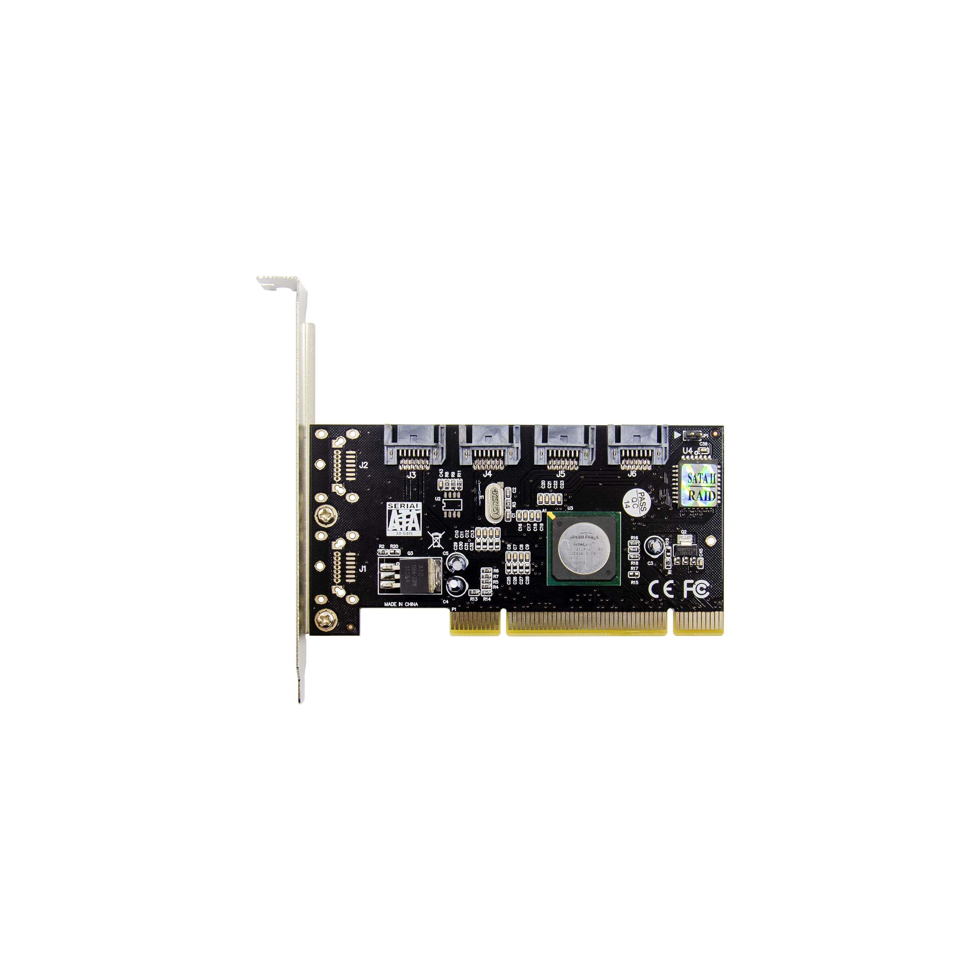 Manufacturer Wholesale 4-SATA RAID5 Controller Card SIL3124 Chipset PCI Interface Card