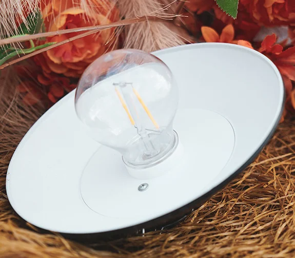 New Retro Atmosphere LED Light Flying Saucer Hanging Ball Light Camping Outdoor Light Straw Hat Ball Unique Flying Saucer Design