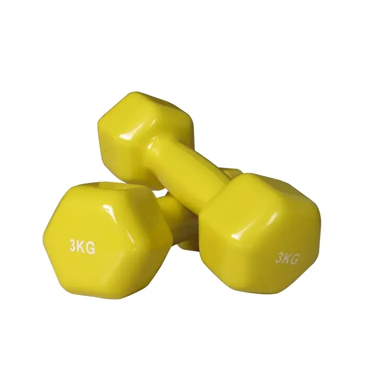 Sports Equipment Exercise Hex Dumbbell Color Weight Lifting Custom Logo Gym Vinyl Dumbbell Set