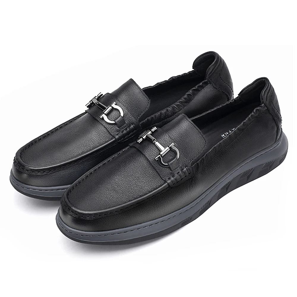 custom Good quality luxury formal mens genuine leather dress loafers shoes Italian style leatherankle flexible and comfort