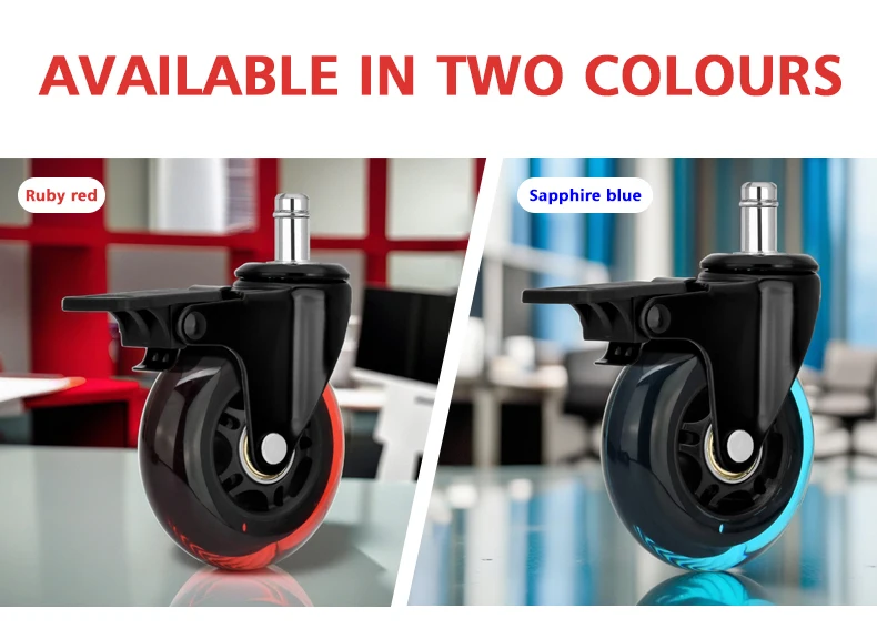 Universal 3 Inch Medical Heavy Duty Industrial Wheel PU Swivel Furniture Chair Caster with Brake Office Chair Caster Wheel