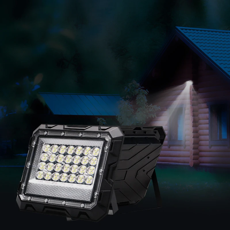 Dawn Outdoor Flood Light Projector 50w 100w 200w 300w LED Cob Remote Controlled IP65 Yard Adjustable Solar Flood Light