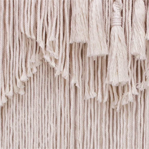 Custom Boho Tapestry Woven Wall Decor Wall Hanging Cotton Tassel Tapestry Macrame Curtain Beige Chic Bohemian Wall Art for Home