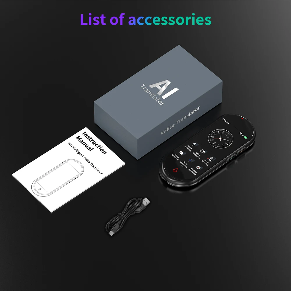 Smart Simultaneous Interpreter Device 106 Languages Voice Translator 4G smart two way translator