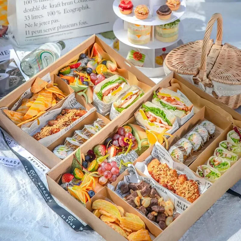 Food Boxes Takeaway Packaging Disposable Food Container Bento Lunch Box Paper Lunch Box With Window
