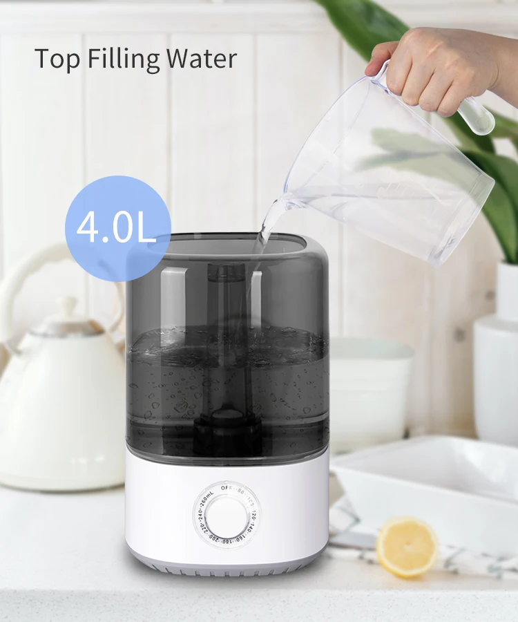 Top Fill Design cool air humidifier wholesale 2.5/4/5.5L with RGB light and optional filter Household Mist maker