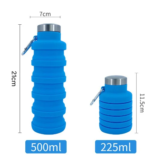 Portable Sports Water Bottle Outdoor Silicone Folding Water Cup Silicone Collapsible Sports Bottle