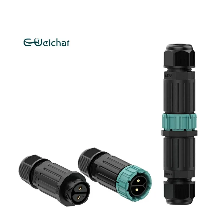 E-Weichat Manufacturer M28 5 Pin Pluggable Male Female Cable Connecting Outdoor Led Screen Lighting IP68 Waterproof Connector
