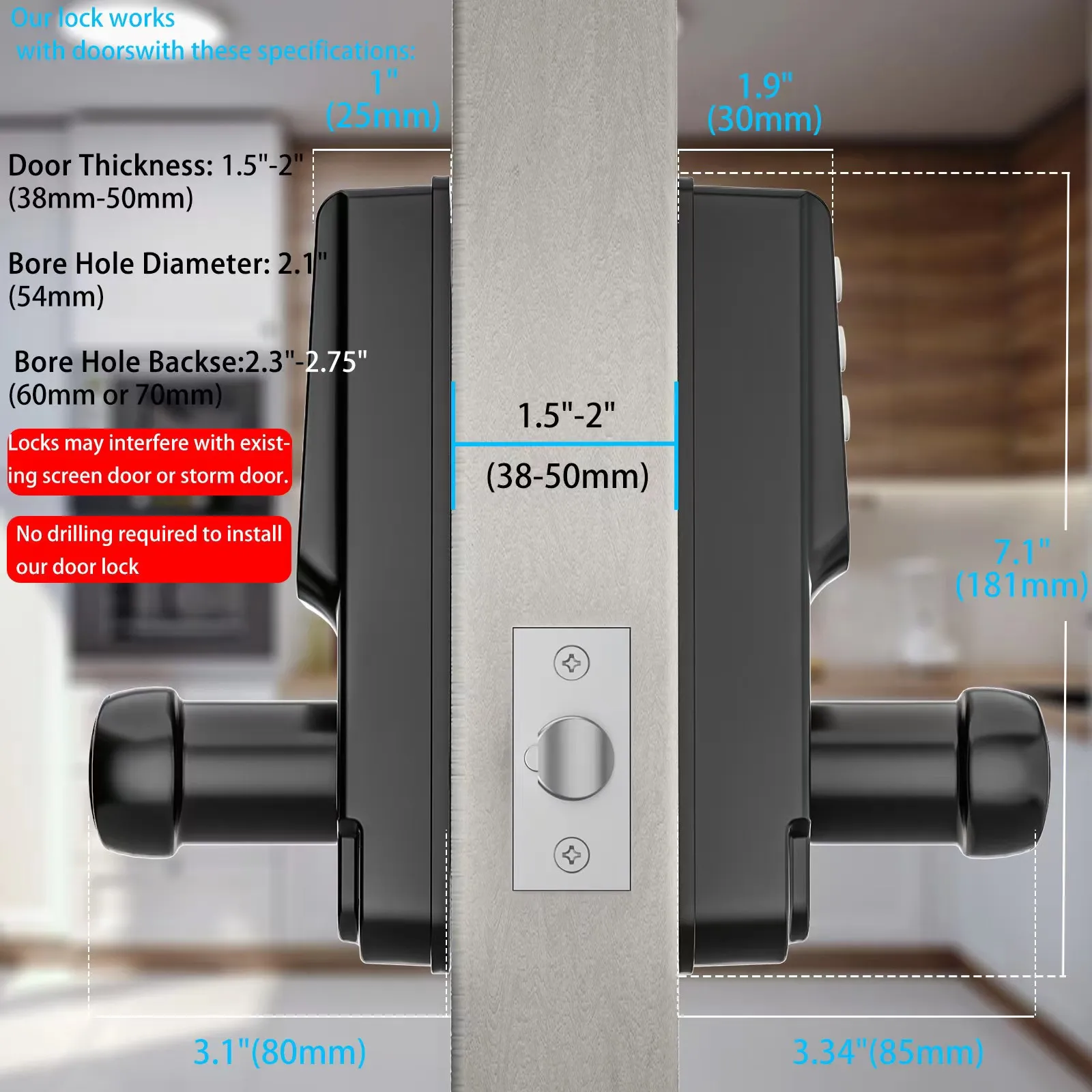 Electronic Fingerprint Smart Card Door lock APP Keyless code lock Home intelligent door lock