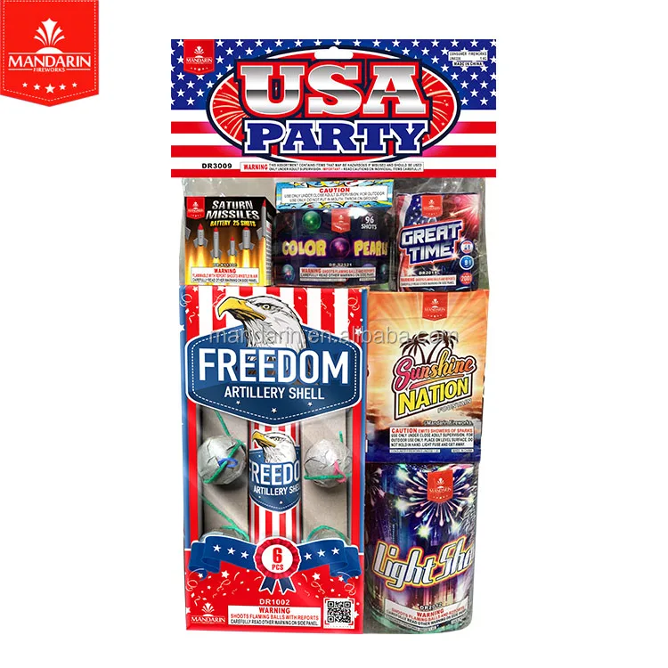 Mandarin USA PARTY family fireworks packs box pyrotechnics assortments packs fireworks happy boom