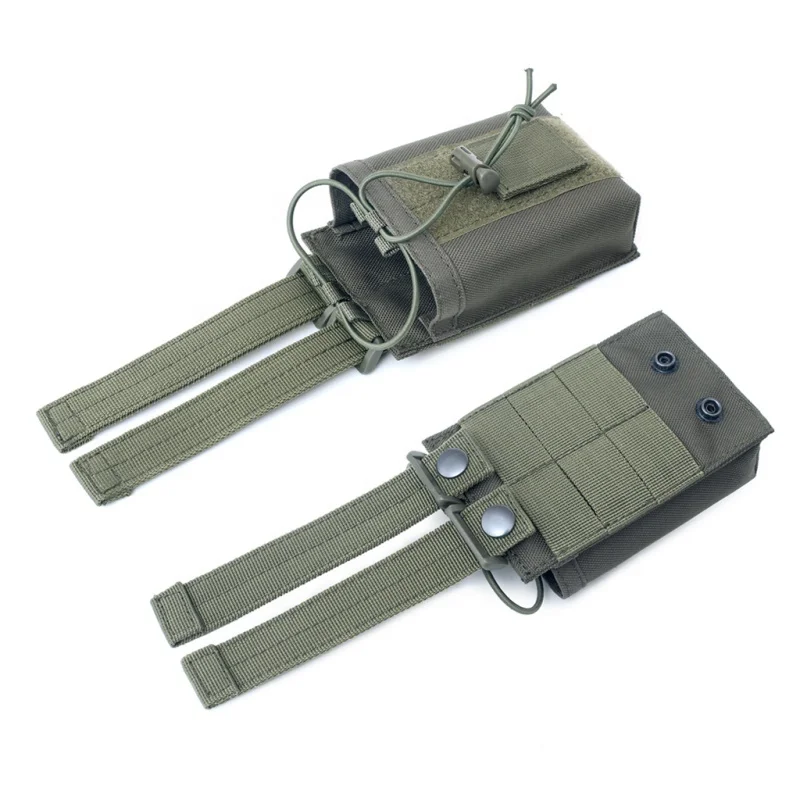 Tactical Molle Adjustable Interphone Storage Bag Radio Pouch for Two Ways Walkie-Talkie
