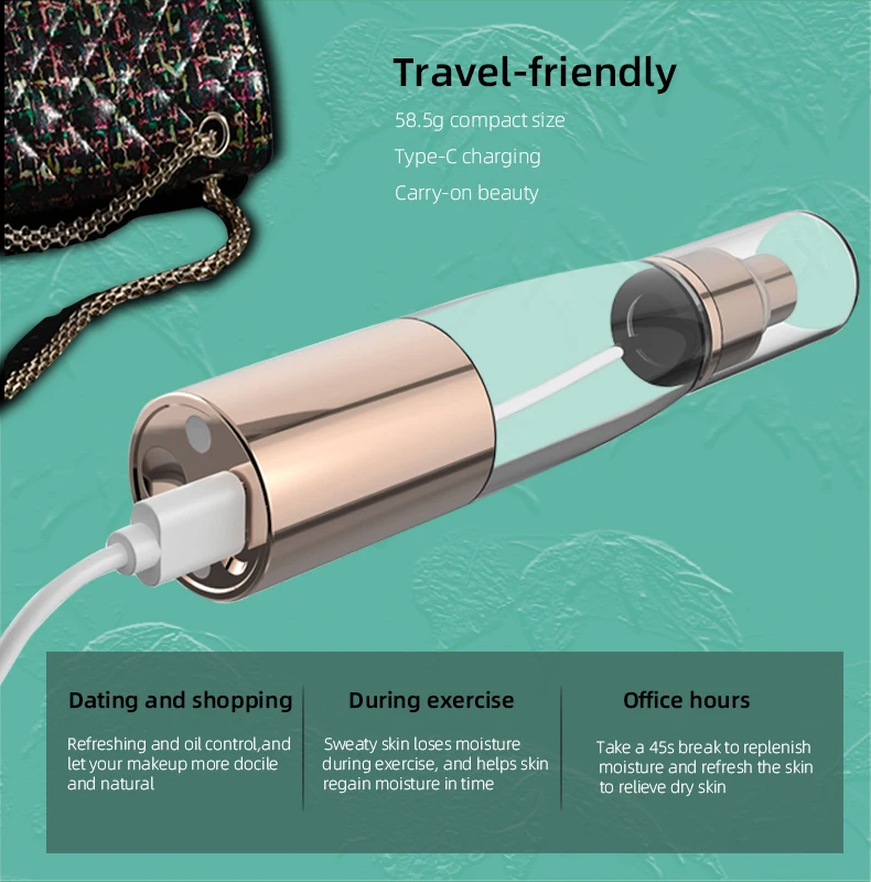 Newest Fashion Skin Care Mini Design Hot Sale Rechargeable Low Price  Press Style Hydrogen Water Vaporizer