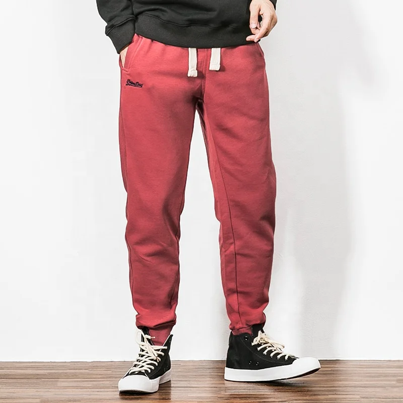 Спортивные штаны унисекс для бега на заказ, спортивные штаны с завышенной талией для бега, свободные спортивные штаны большого размера из органического хлопка, мужские брюки и штаны