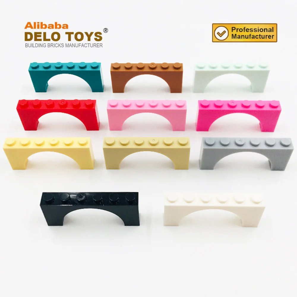 DIY bulk building blocks ABS material Arch 1 x 6 x 2 plastic toys bricks 15254 12939 (NO.3307)