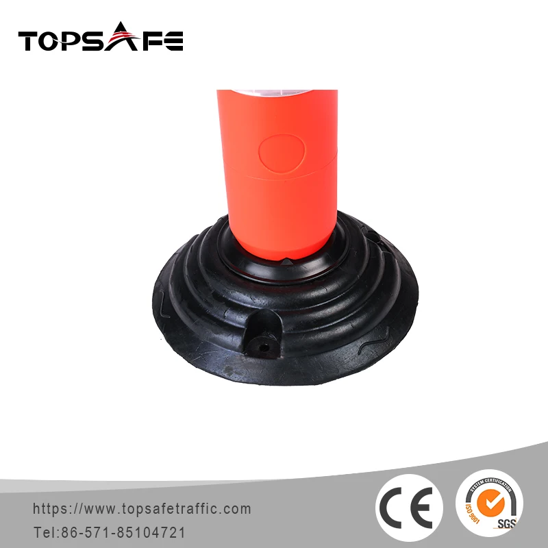 Plastic Traffic Pole Divider Flexible Delineator Warning Post For Road Construction Safety