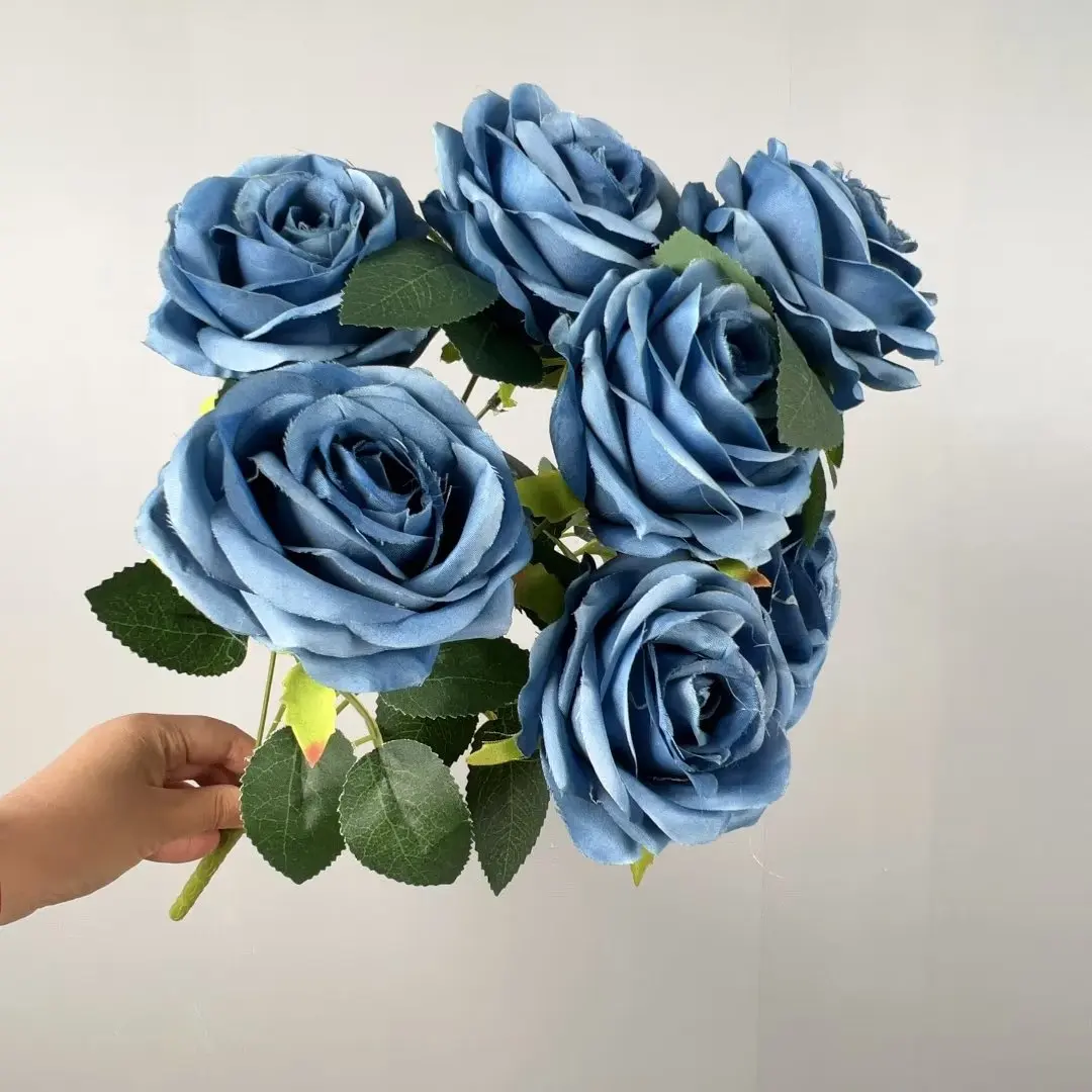 DKB Decorative Flowers Wedding Artificial Flower Rose Bouquet Wedding Supplies 5 Head Hydrangea Artificial Flowers